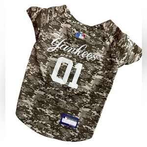Camo Yankees Dog Jersey - Medium